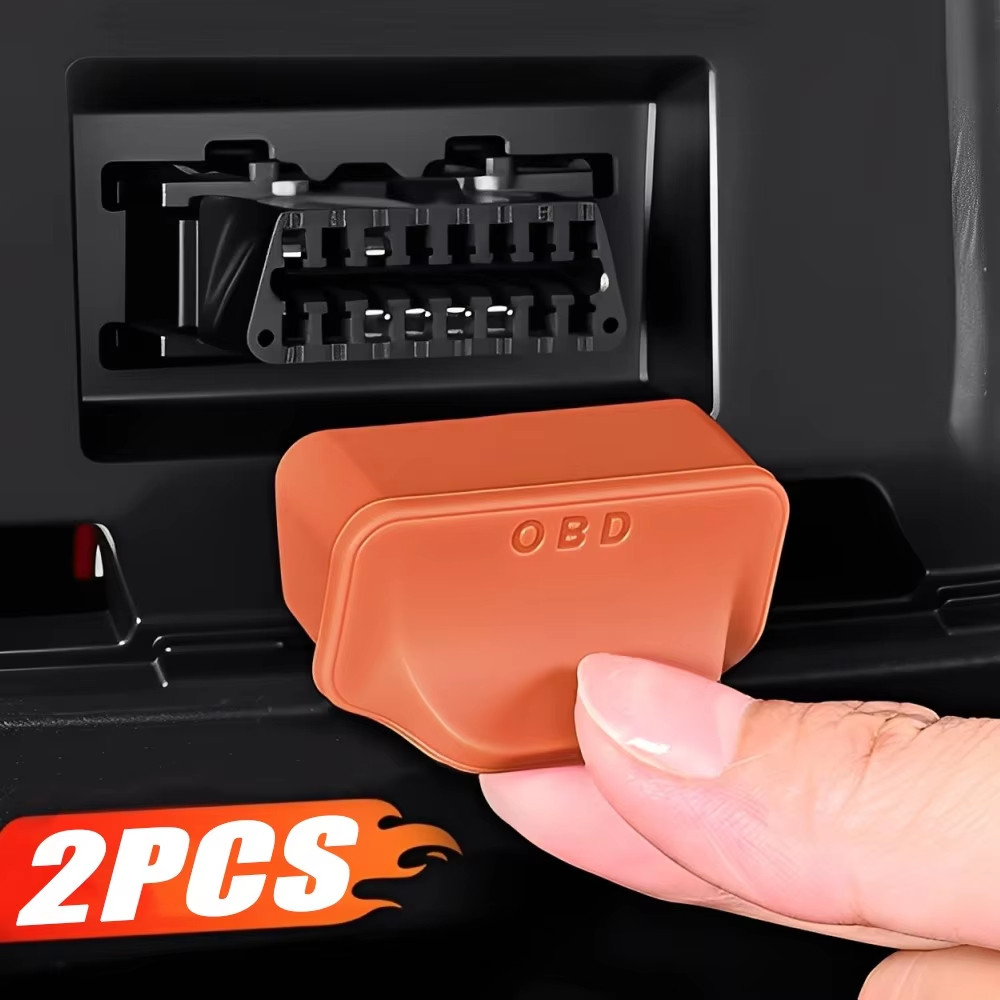 ซิลิโคนOBDฝุ่นปลั๊กหมวกรถกันน้ําProtector Universal OBD2 Diagnostic Port Cover Autoอุปกรณ์ตกแต่งภายในสีดําสีส้ม