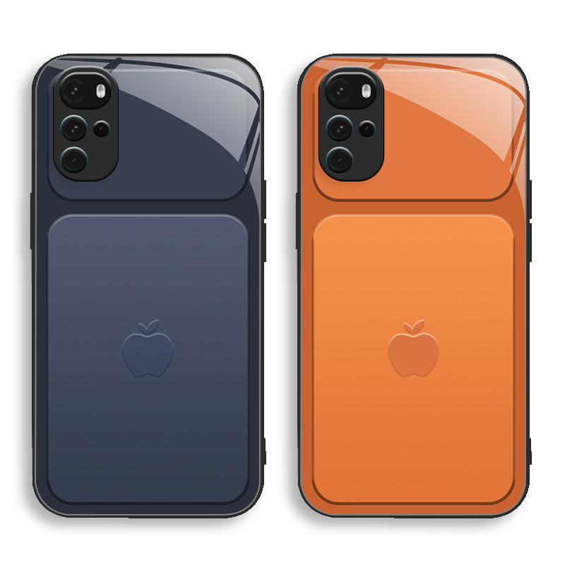 เข้ากันได้กับ [Moto G22 4g] เคสโทรศัพท์กระจกซิลิโคน HD-Tech Minimalist ประณีต