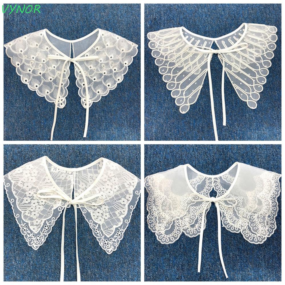 QSTAR ลูกไม้ Neckline ปักตกแต่ง Hollow สําหรับผู้หญิงลูกไม้ผ้าคลุมไหล่เครื่องแต่งกายเย็บ