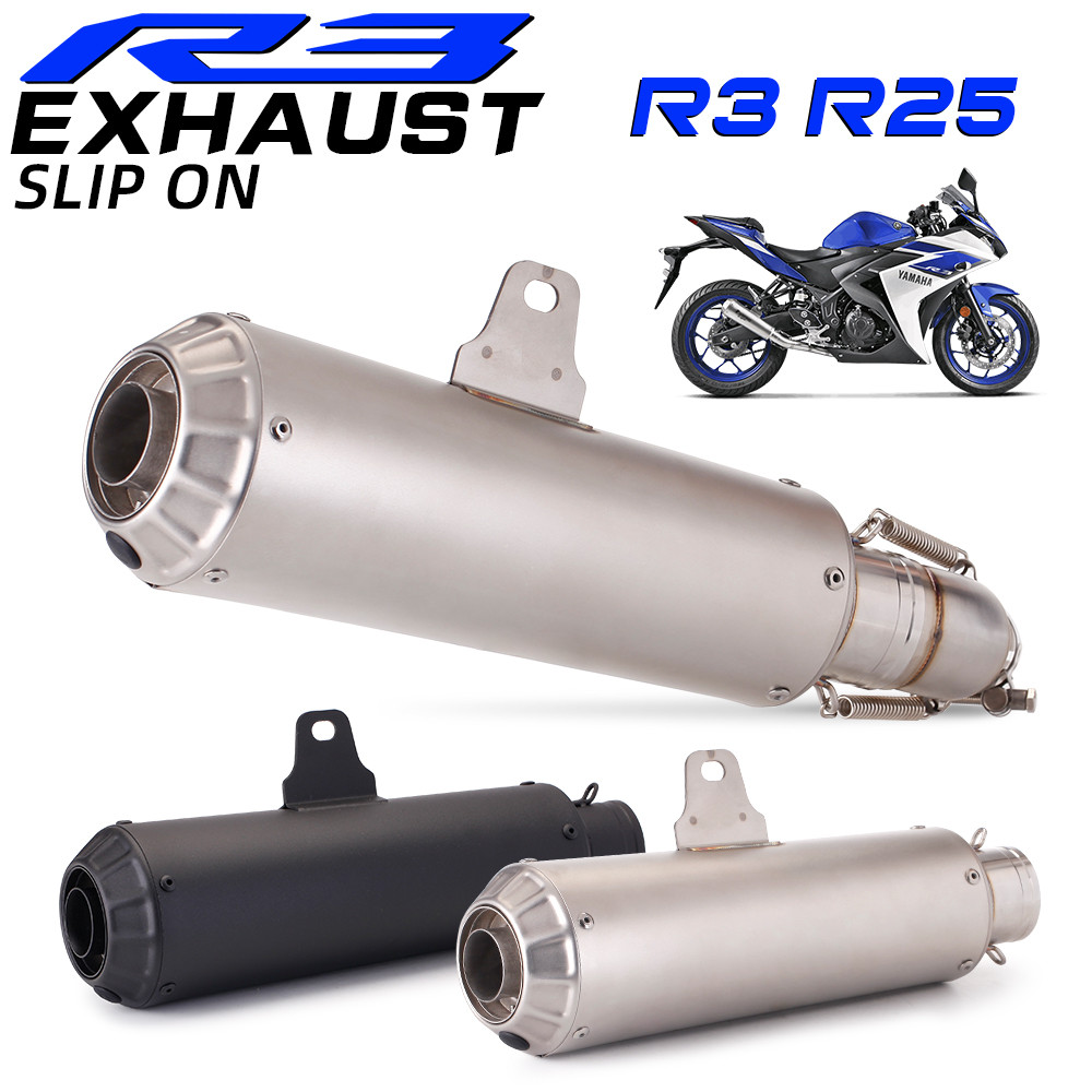 สําหรับ YAMAHA YZF-R3 MT03 รถจักรยานยนต์ไอเสียระบบ Slip On Muffler AK Racing GP Performance Tube