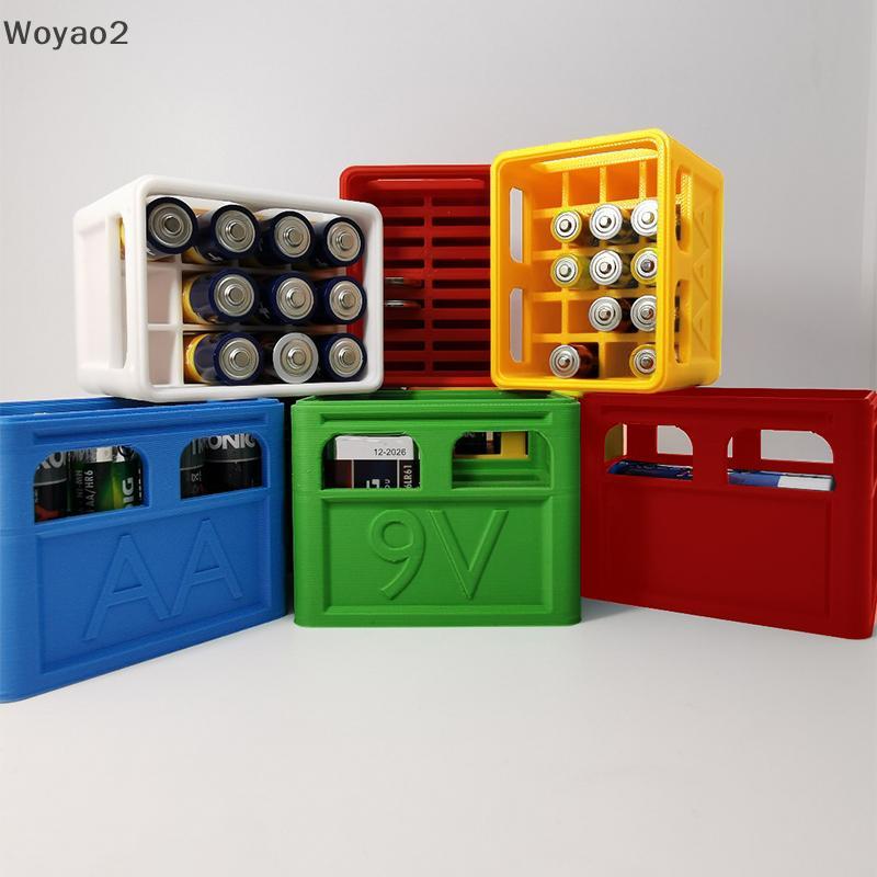 [Woyao2] AAA/AA/9V/CR2032/ กล่องเก็บของ Staable Battery Organizer ที่วางแบตเตอรี่ตกแต่ง, บ้าน, กล่อง