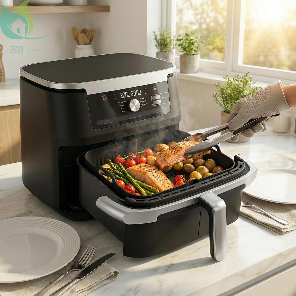 3 ชิ้นนํากลับมาใช้ใหม่ Air Fryer Liner Nonstick Air Fryer ตะกร้า Liner พร้อมท่อระบายน้ําน้ํามันสําหร