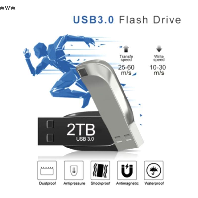 OOO 2TB แฟลชไดรฟ์ปากกาโลหะ USB 3.0พร้อมอะแดปเตอร์ Type-C แฟลชไดรฟ์ความเร็วสูงกันน้ำ uuu
