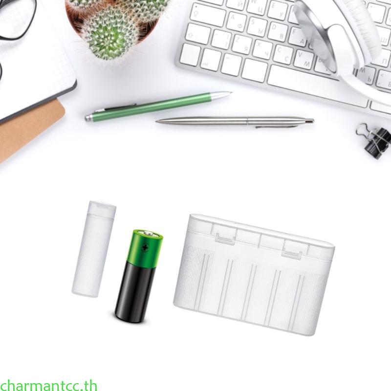 Charmantcc 1-Slot 6-Slot Semi กล่องเก็บของโปร่งใสสําหรับแบตเตอรี่ AAA 18650