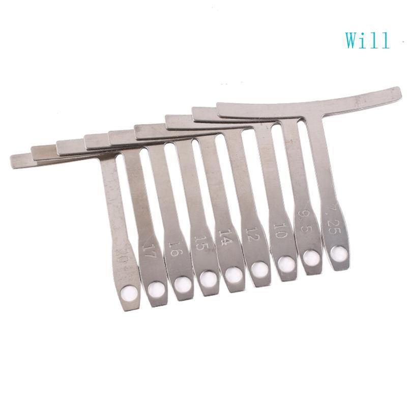 จะ 9 ชิ้น Understring Radius Gauge Universal Guitar Gauge Luthiers เครื่องมือ T-Shape ไม้บรรทัดสําหร