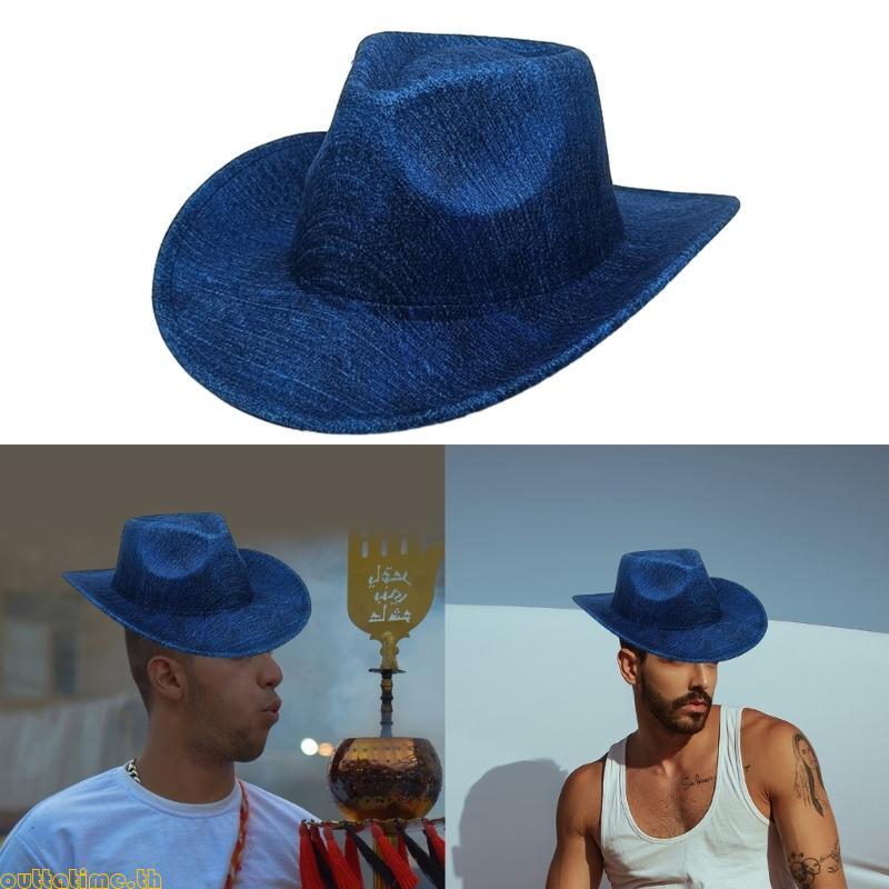 Time Breathable Cowgirls หมวกสําหรับผู้หญิงผู้ชาย Sunproof Large Brim คาวบอยหมวกกันลม