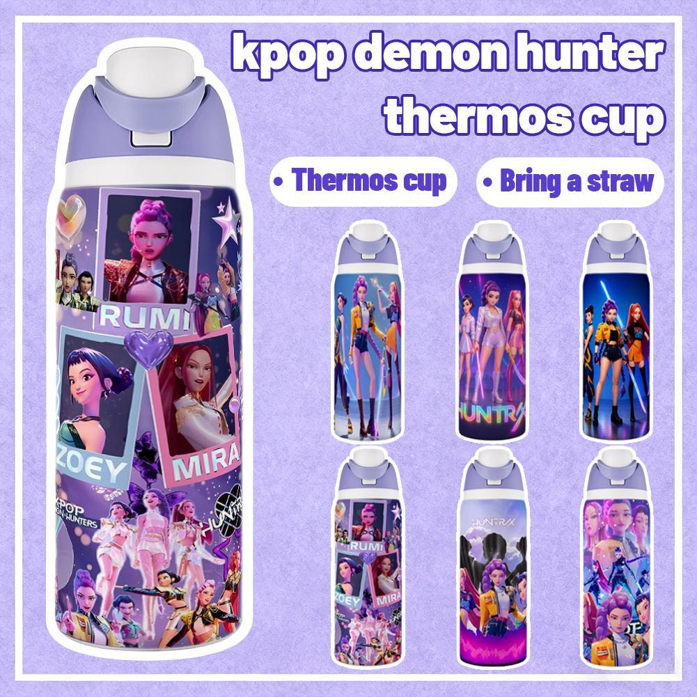 Demon Hunter Girls กระติกน้ําร้อนสแตนเลส 32oz, Kpop Themed ขวดน้ําฉนวนสูญญากาศ, U2n6
