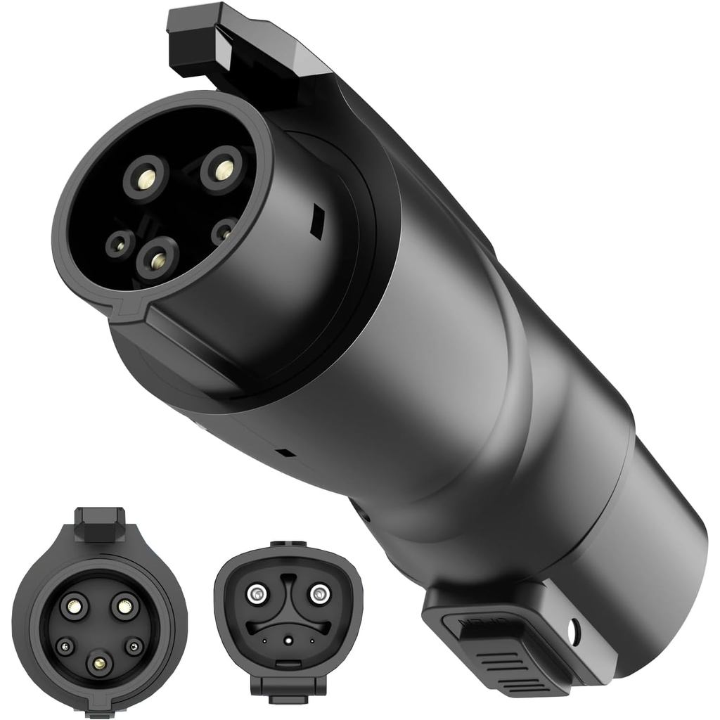 Nacs to J1772 อะแดปเตอร์,แบบพกพา Tesla to J1772 อะแดปเตอร์ล็อคคงที่ทํางาน IP65, Max 80A 250V Convert