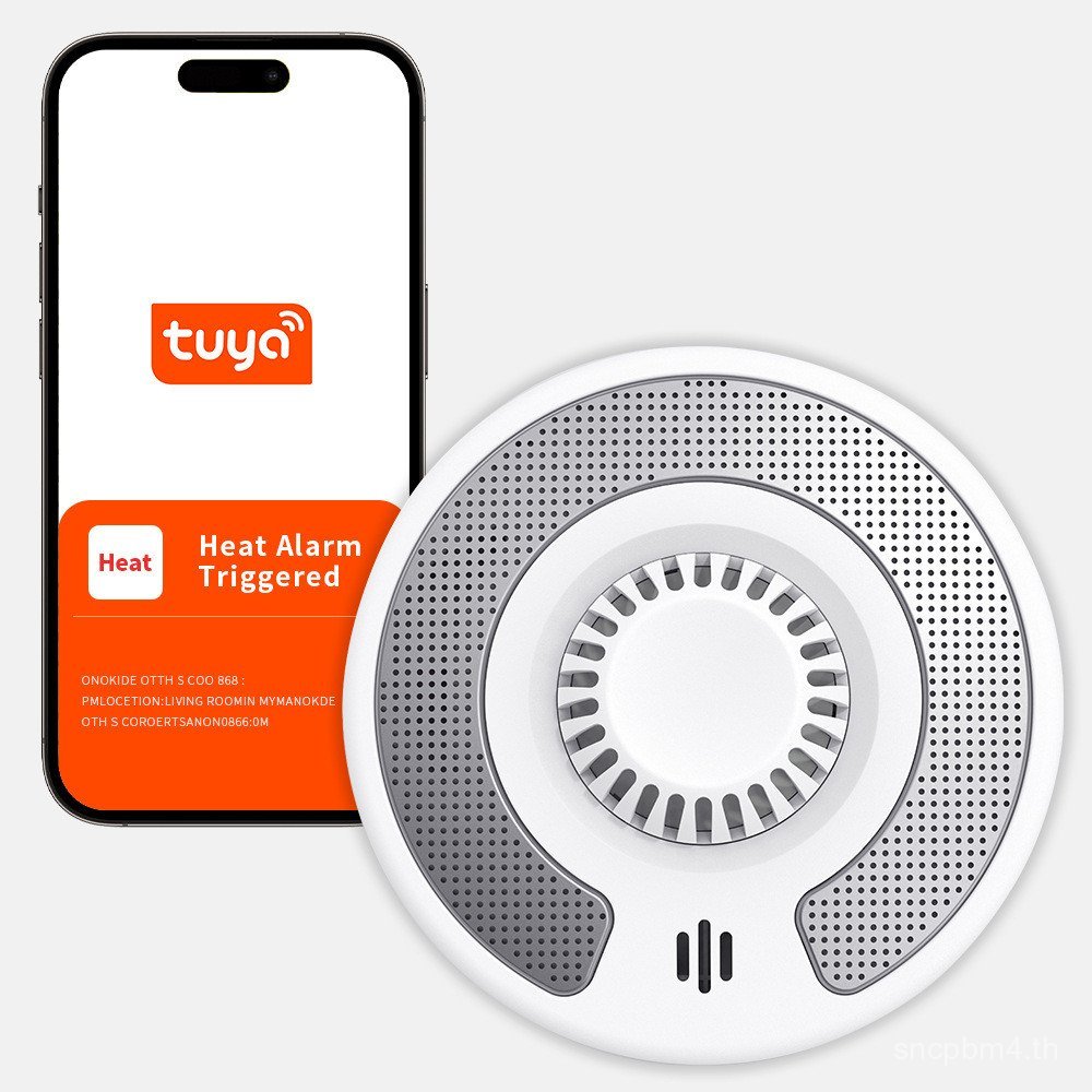 Fire Temperature Sensing Detection Alarm WiFi Temperature Sensing Heat Alarm tuya-APP 10 ปีชีวิตไฟฟ้