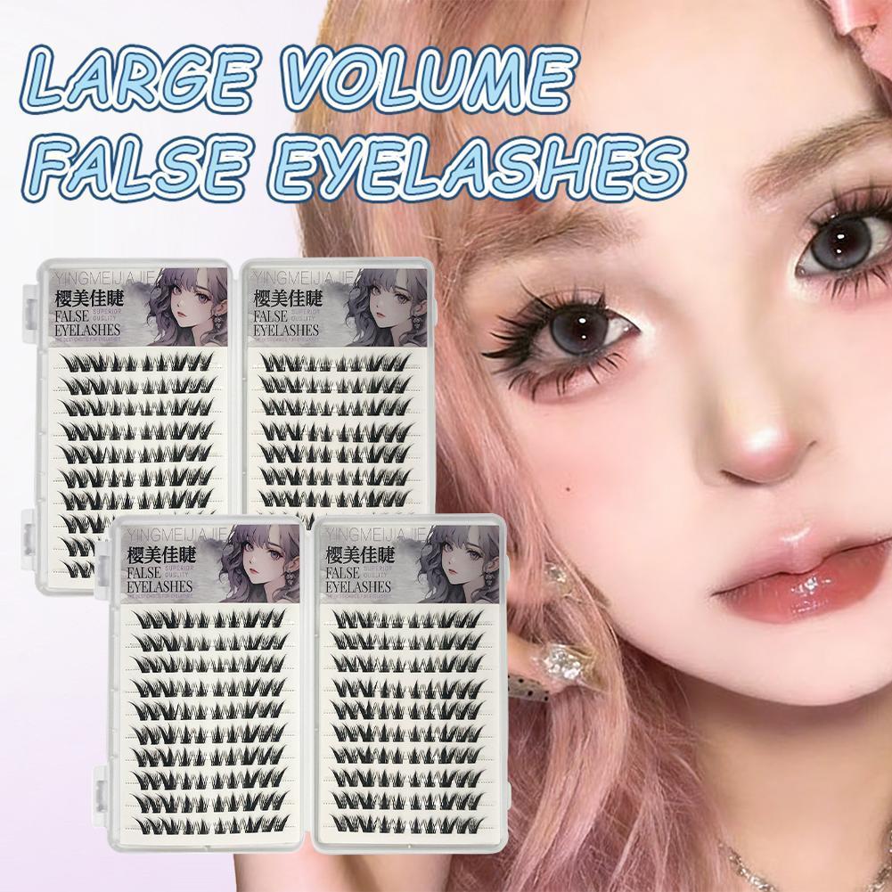 ไร้กาวเพิ่มปริมาตรสูง Nine-tailed Rabbit Lashes False Purely Sensual Nine-tailed F8v8