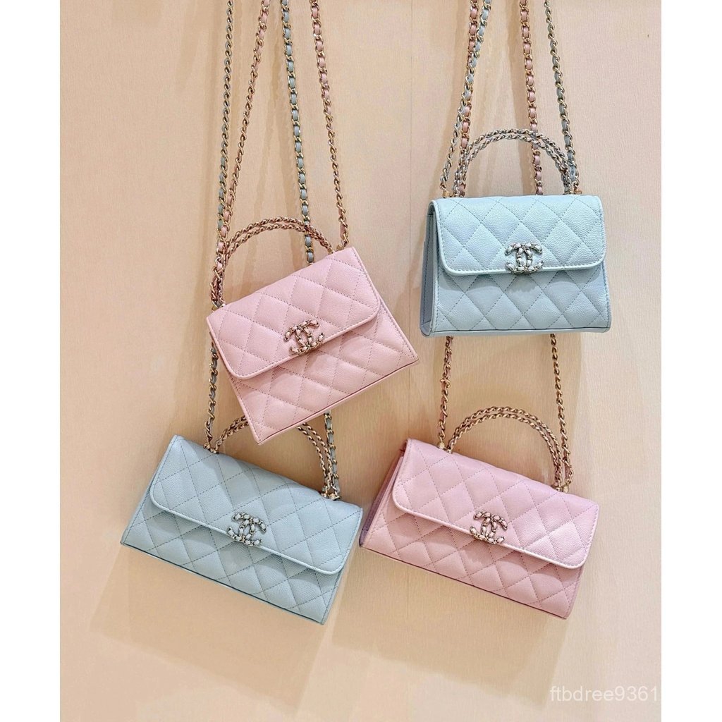 CHANEL25s ใหม่สี Cross Handle kelly กระเป๋าสุภาพสตรีกระเป๋าถือ 25skelly Handle กระเป๋ากระเป๋าสะพายโซ