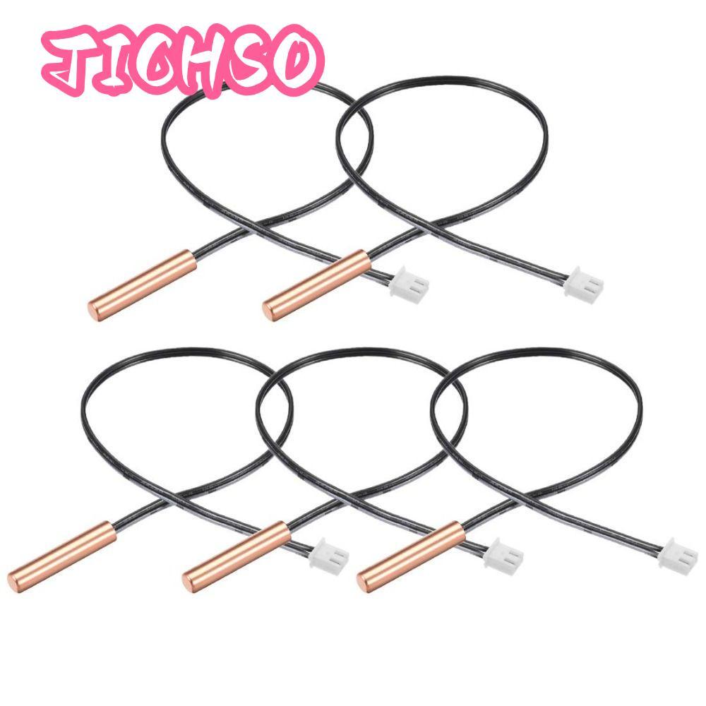 TICHSO 5 ชิ้น Sensitive Temperature Sensor Kit, สีดํา 10K 10K NTC Thermistor Probe, ทนทาน 40 ซม./15.