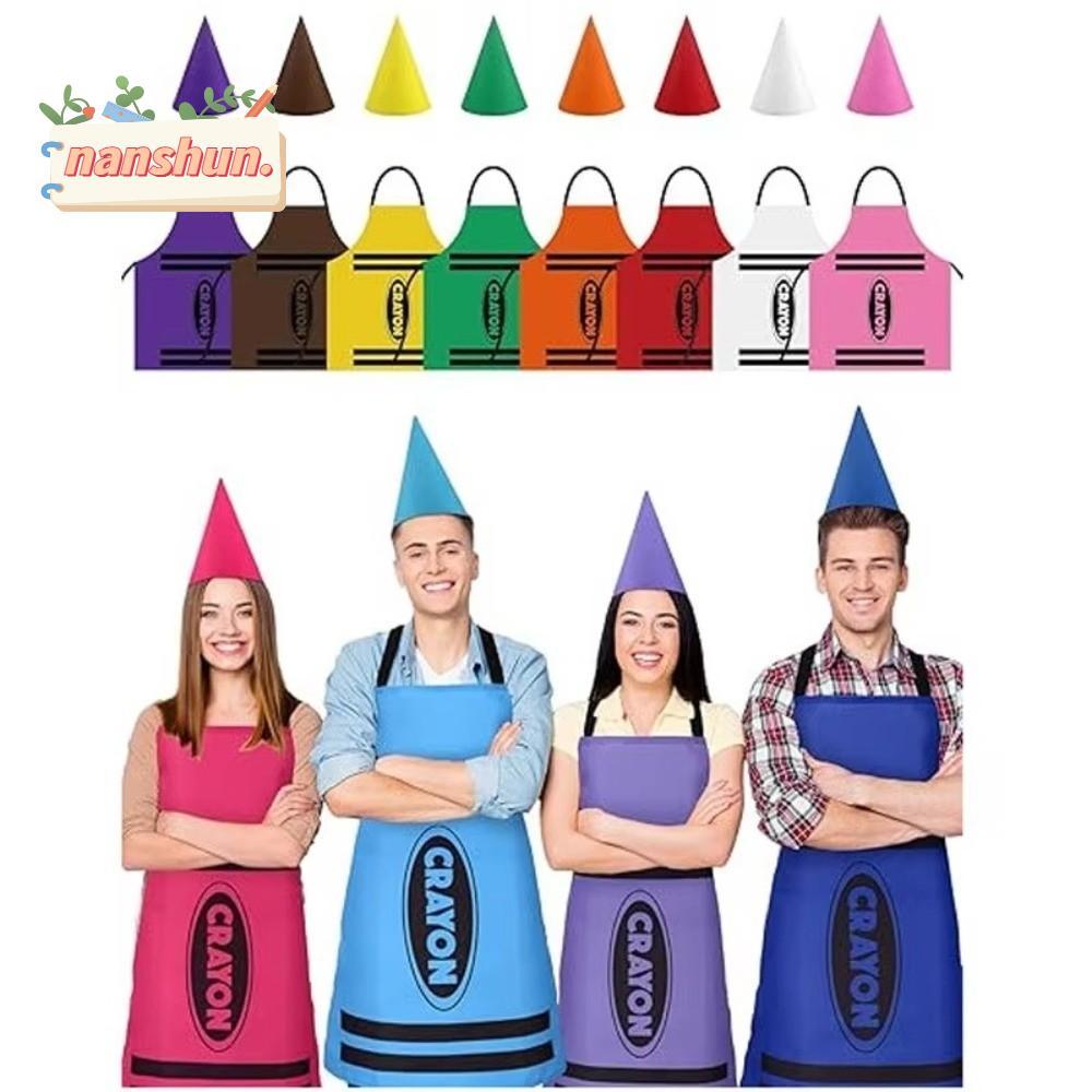 NANSHUN ผ้ากันเปื้อนดินสอสี, ชุดทําความสะอาดชุดแฟนซี ชุดธีม Gnome, กิจกรรมศิลปะหัตถกรรมตลกสีสันคอสเพ