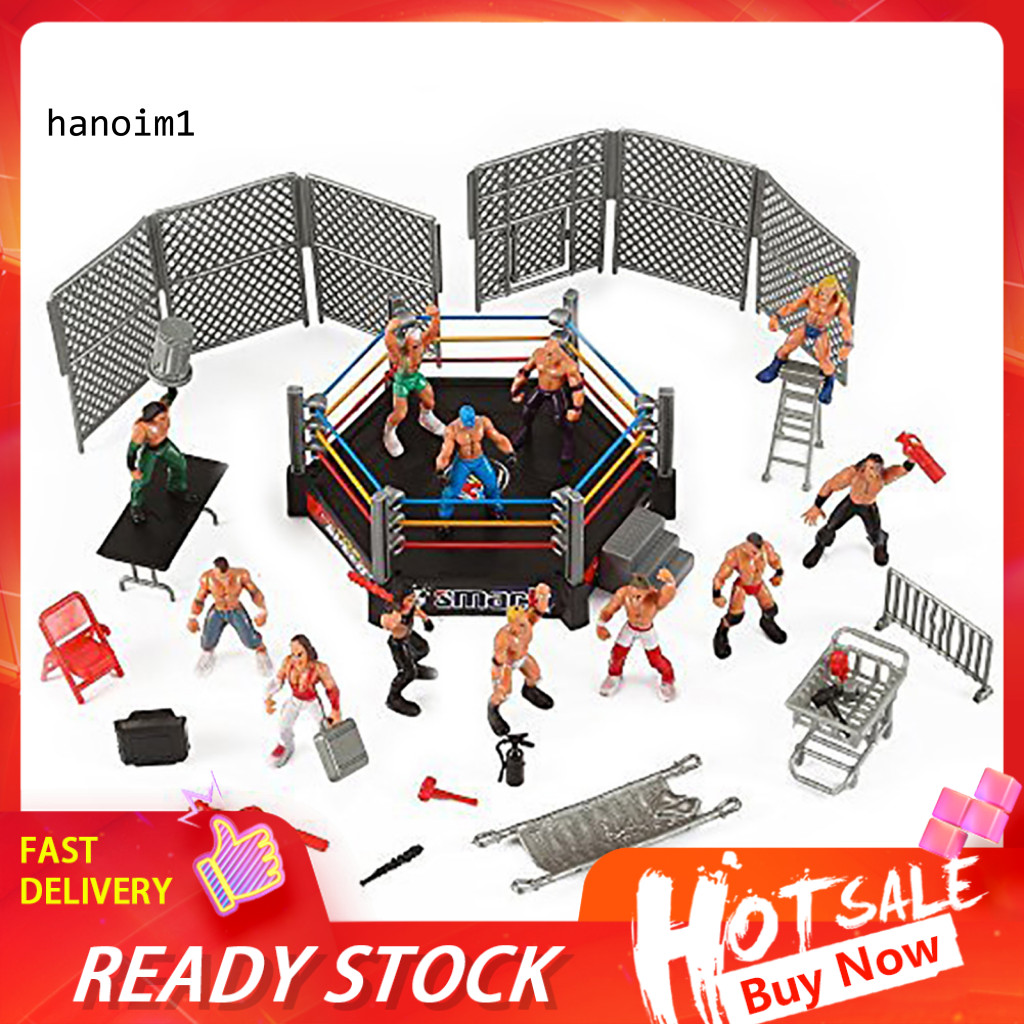 1 ชุด Wrestling Playset ที่สมจริง DIY Mini Wrestling Action Figure Play ชุดสําหรับเด็ก