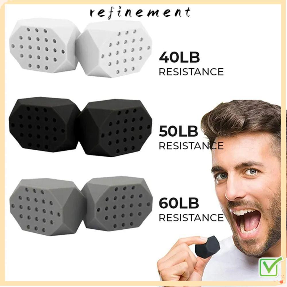 REFINEMENT Jaw Exerciser, 40/50/60Lbs Anti-stress Redefine Jawline Trainer, Facial Trainer Facial Chew กัดกล้ามเนื้อฟิตเนส Ball Double Chin Jawliner