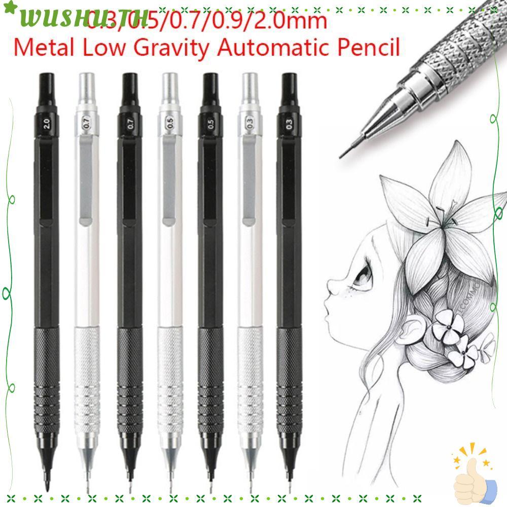 วูชู ดินสอกด โลหะ 0.3/0.5/0.7/0.9/2.0 มม. ดินสออัตโนมัติ, คุณภาพสูงแรงโน้มถ่วงต่ําเครื่องเขียนร่างดินสอนักเรียน
