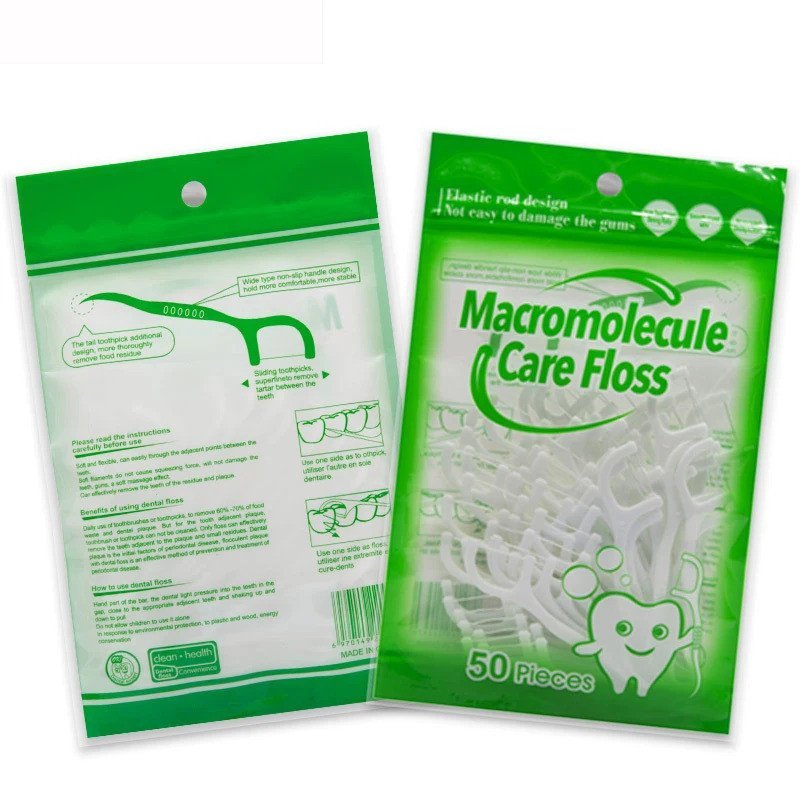 50Pcs/bag Disposable Dental Floss Stick,Flossing String Tooth Picks Flossers, Toothpicks Floss Picks