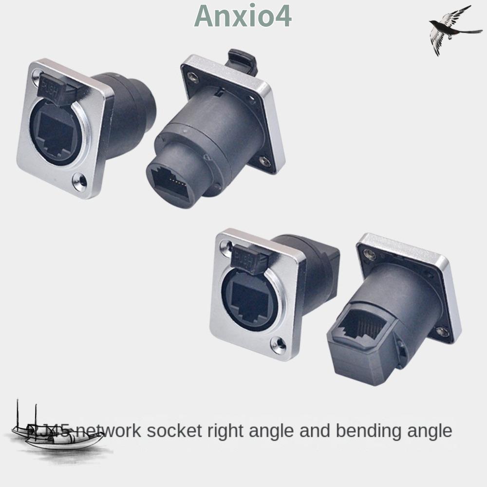 ANXIO4 RJ45 Ethernet Connector,สายพร้อมฝาครอบยางRJ45 Connector,DประเภทแผงMountซ็อกเก็ตกันน้ําคุณภาพส