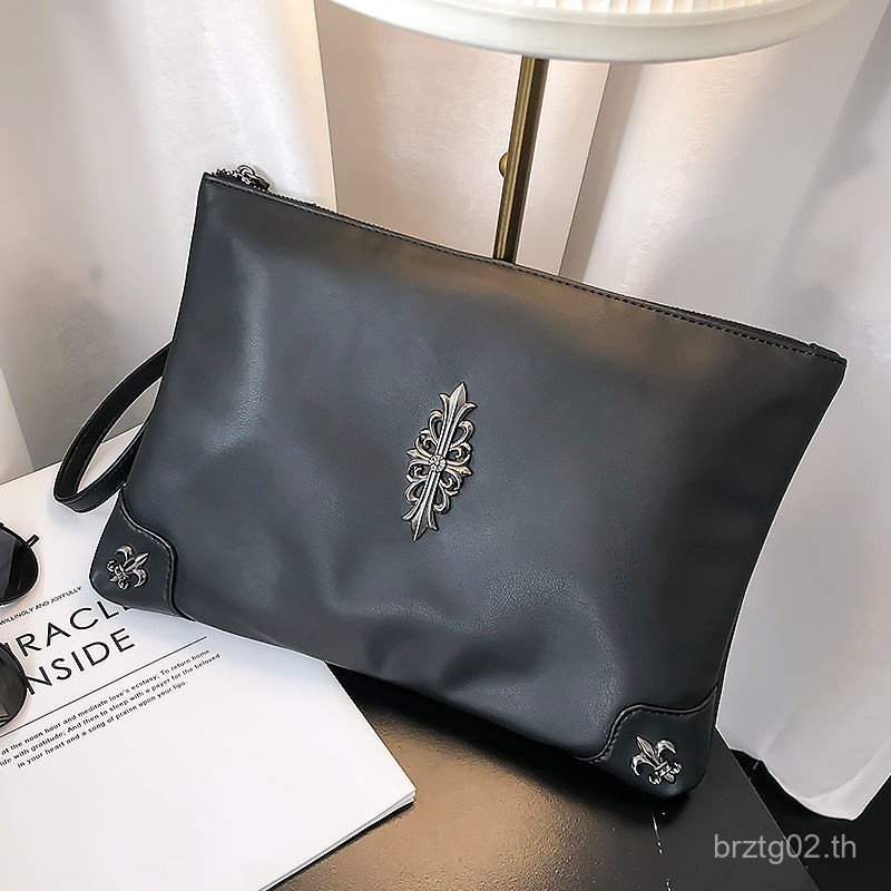 กระเป๋าคลัทช์ Chrome Hearts กระเป๋าสะพายไหล่เดี่ยวลําลองสําหรับผู้ชายและผู้หญิง โครเมียม หัวใจ คลัทช