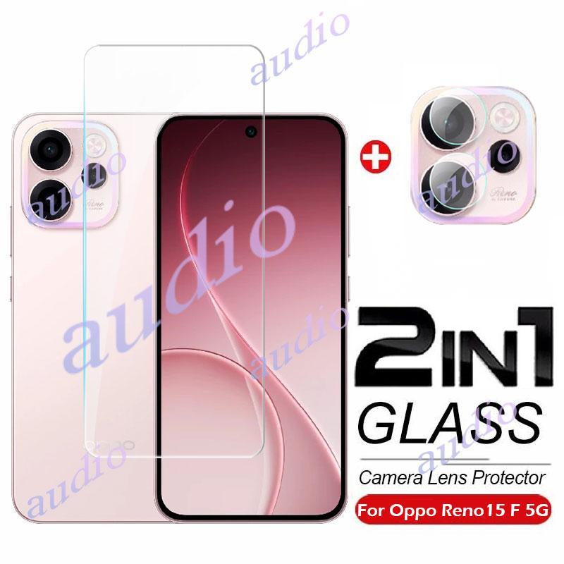 OPPO Reno15 F 5G 2in1 กระจกนิรภัยแบบเต็มหน้าจอฟิล์มป้องกันเลนส์กล้องสําหรับ Oppo Reno 15F 5G 4G โทรศัพท์ป้องกันหน้าจอฟิล์มสําหรับ OPPO Reno15F OppoReno15F 5G