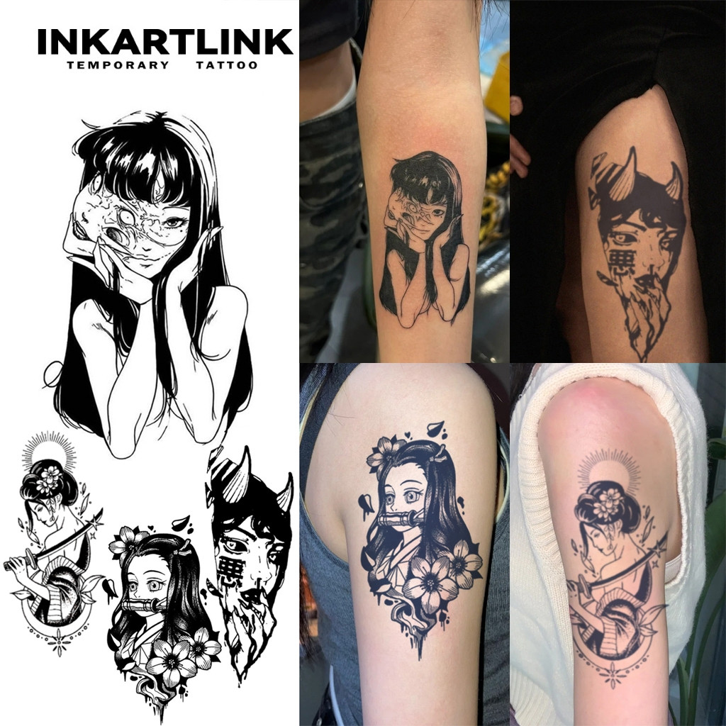 สติ๊กเกอร์รอยสักแบบชั่วคราวสไตล์อนิเมะ ติดทนน้ำได้นาน 15 วัน