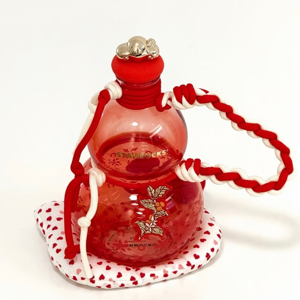 Starbucks Cup 2026 ปีม้า Junleigh Star Gourd Shape Lucky Bag Mug สแตนเลสถ้วยฟางแบบพกพา - รูปที่ 2