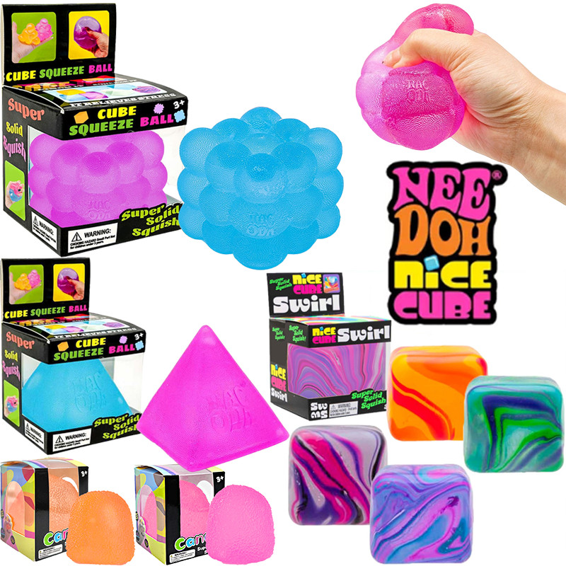 Schylling NeeDoh Nice Cube Squishy Fidget ของเล่น Slime Decompression ของเล่นสําหรับของขวัญเด็ก