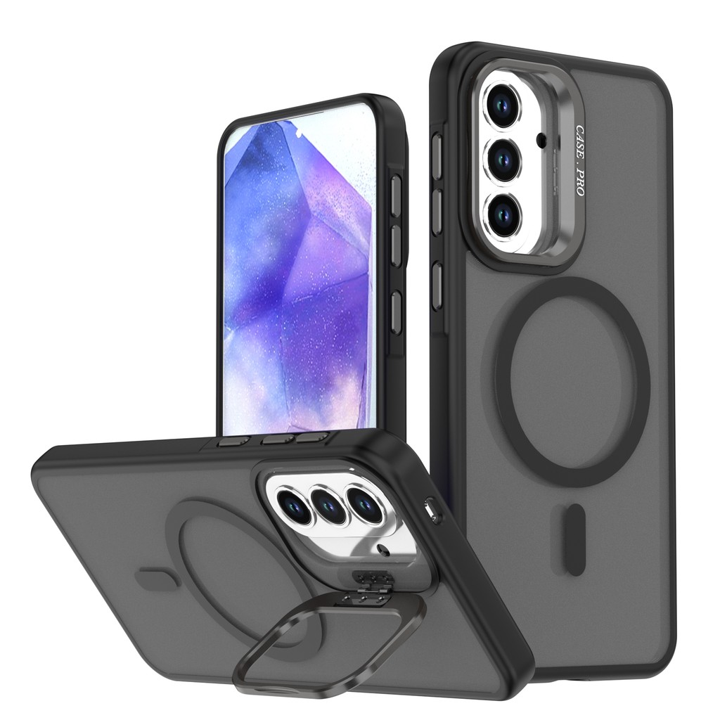 เคส Samsung A56 A36 A26 A16 A06 5G 4G LTE กันกระแทก พร้อมขาตั้งเลนส์ผิวด้าน ลวดลายเพชรแม่เหล็ก วัสดุ