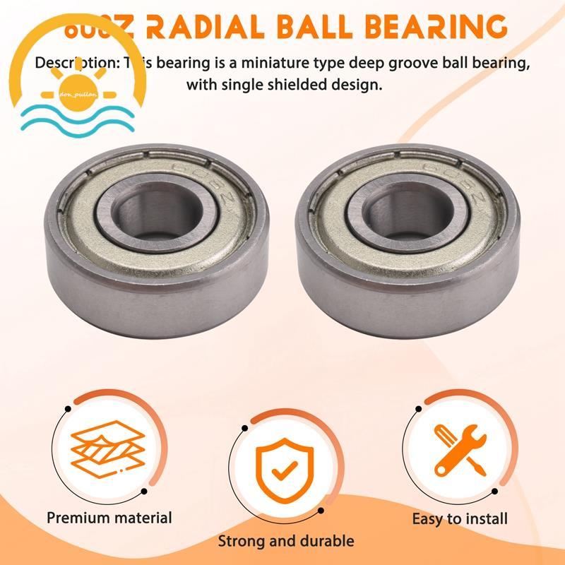2 ชิ้น Single Shielded 608Z ตลับลูกปืนเม็ดกลมร่องลึกขนาดเล็ก ราคา ถูกที่สุด ดีลบีเคเค แกลเลอรีภาพที่ 2