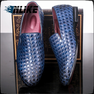 รองเท้าโลฟเฟอร์ หนังนิ่ม สีฟ้า แดง ขาว ไซซ์ 37-48 สําหรับผู้…