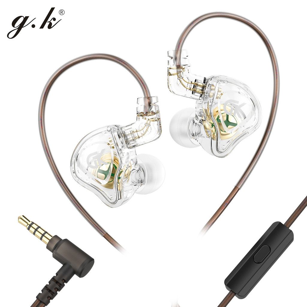 GK AK8 PRO หูฟังกว้างพิเศษความถี่ IEM Dual Damping หูฟังแบบมีสาย HiFi Bass หูฟังชุดหูฟังสําหรับเล่นเ