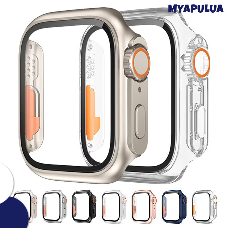 กรณีแก้วนิรภัย PC for IWatch Apple Watch 46ม Ultra 3 2 Series 11 10 9 8 7 6 5 SE 3 2 45 44 42 41 40 38มม ปกป้องกันหน้าจอ