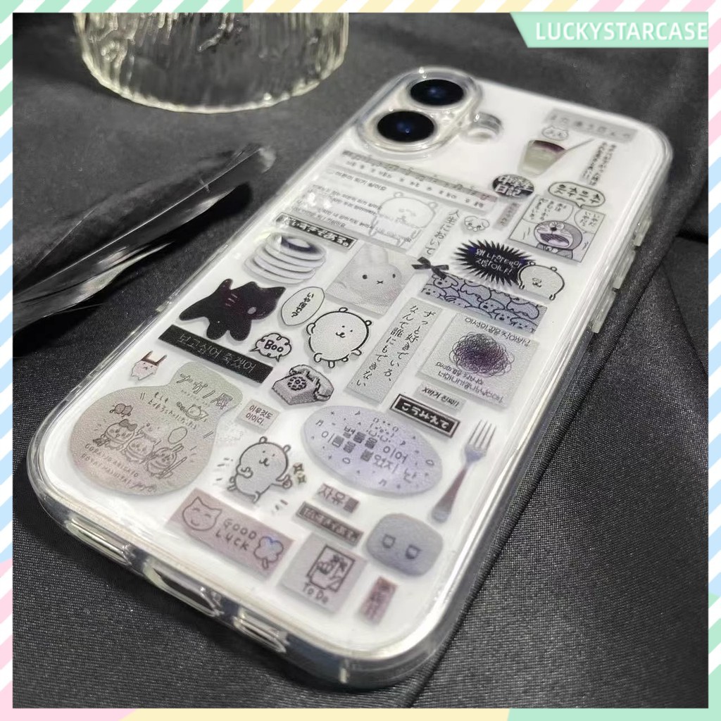 หมีขาวเล็ก for iPhone เคสไอโฟน 11 12 13 14 15 16 17 PRO MAX X XS MAX XR 7/8PLUS แอปเปิ้ลโทร โปร่งใส จัดส่งจากประเทศไทย