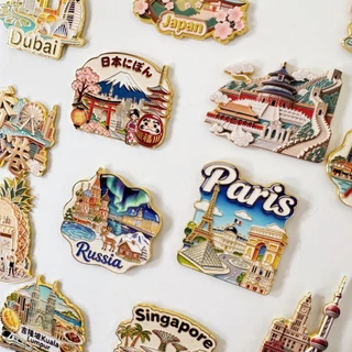 ของที่ระลึกการท่องเที่ยวโลก แม่เหล็กตู้เย็น ป้ายท่องเที่ยว ปักกิ่ง ไชน่า บรูไน ฮ่องกง มาเลเซีย กัวลาลัมเปอร์ สิงคโปร์ ไทย ญี่ปุ่น ดูไบ ปารีส รัสเซีย เซี่ยงไฮ้ อเมริกา เวียดนาม ตุรกี
