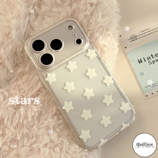 เคสไอโฟน16 สำหรับIPhone 17 12 11 15 13 Air 16 14 Pro Max X XR 14 7 16 15 8 Plus SE เคสใส ลายจุด&ดาว สีหลากสไตล์น่ารัก