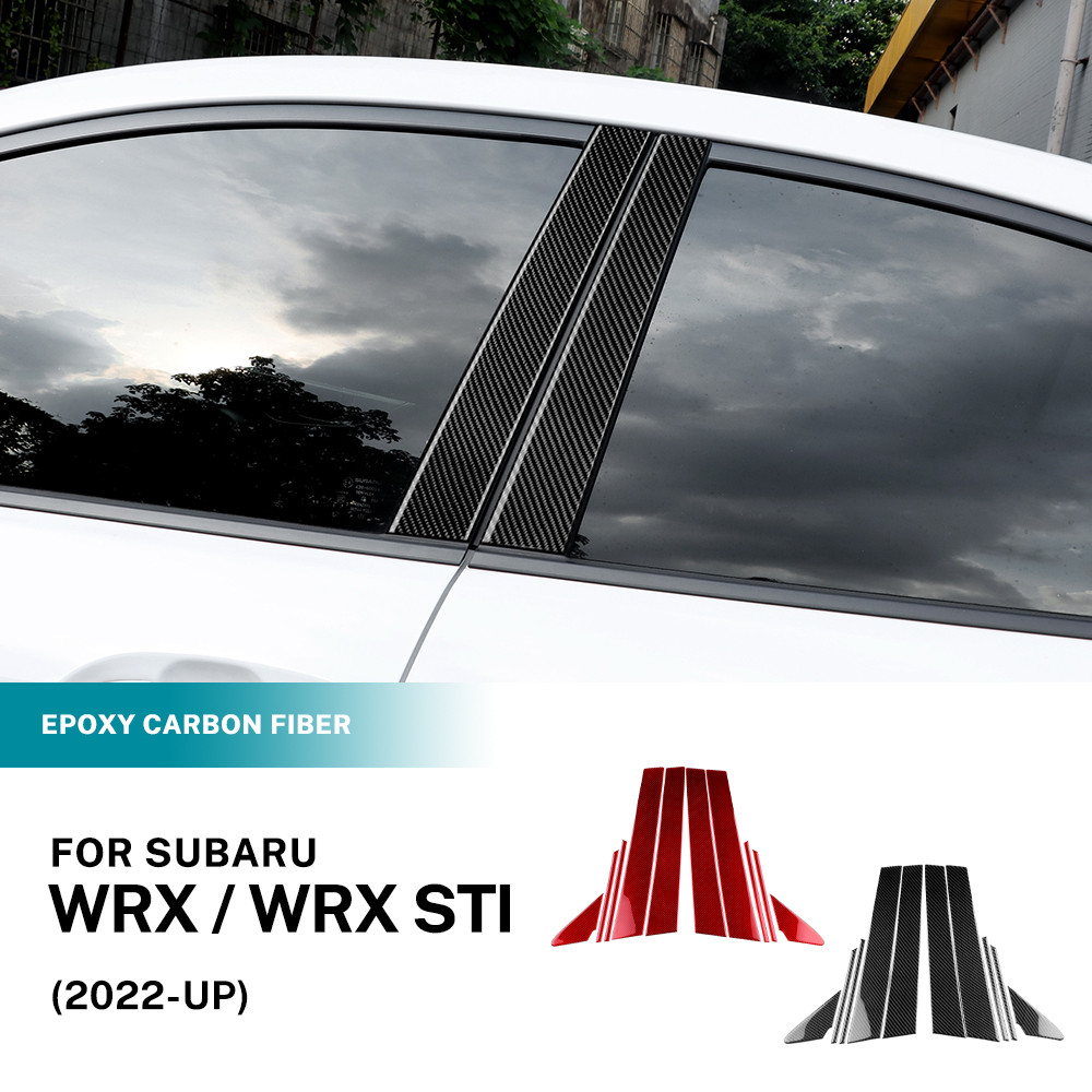 สําหรับ Subaru WRX STI 2022-2025 B-Pillar Decal คาร์บอนไฟเบอร์ภายนอก Trim อุปกรณ์เสริมยานยนต์