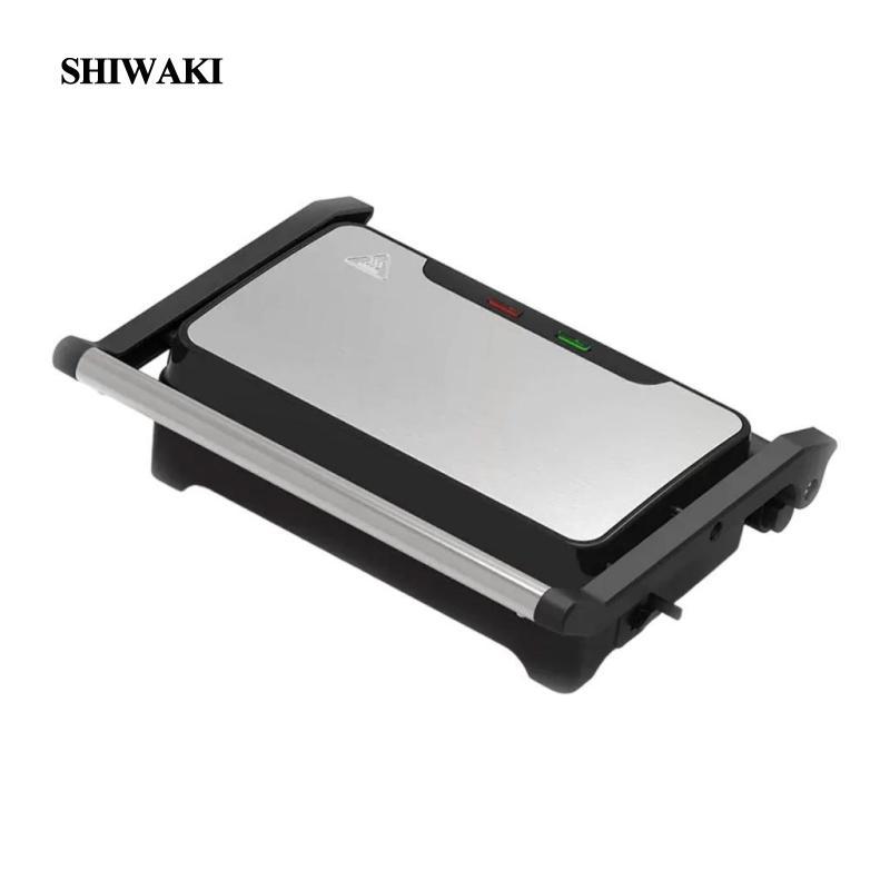 [คลังสินค้าพร้อม] Panini Press Grill 750W เครื่องทําขนมปังสําหรับเบอร์เกอร์สเต็กอาหารเช้า