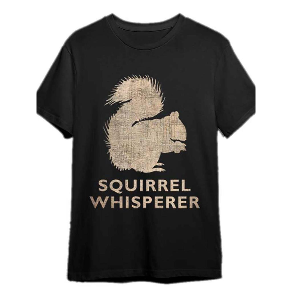เสื้อยืดผู้ชาย Vintage Squirrel Whisperer - ผ้าฝ้าย 100% ขนาดใหญ่ Fit Squirrel Tail & Squirrel Graph