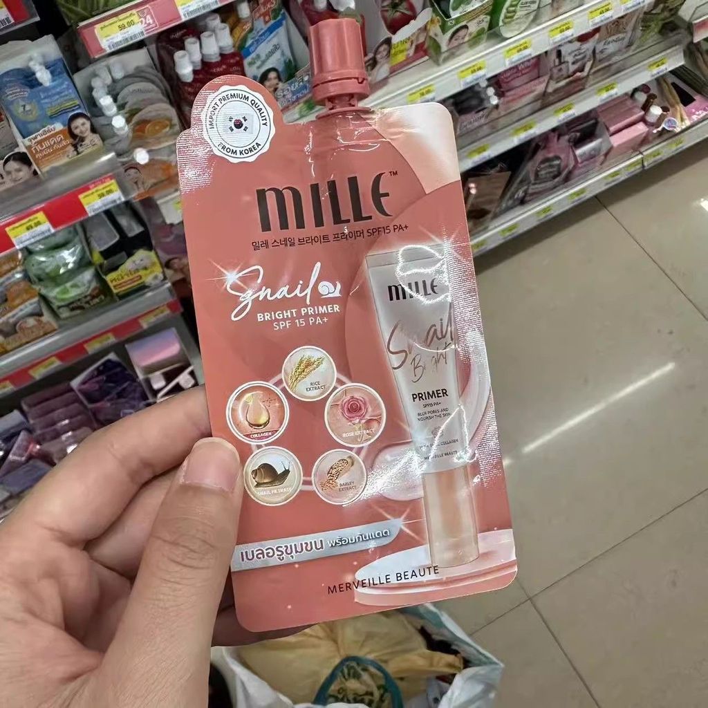 2025 สินค้าใหม่ประเทศไทย Mille Mille Makeup Base ครีมกันแดด กันน้ํา กันเหงื่อ กันรังสีอัลตราไวโอเลต2