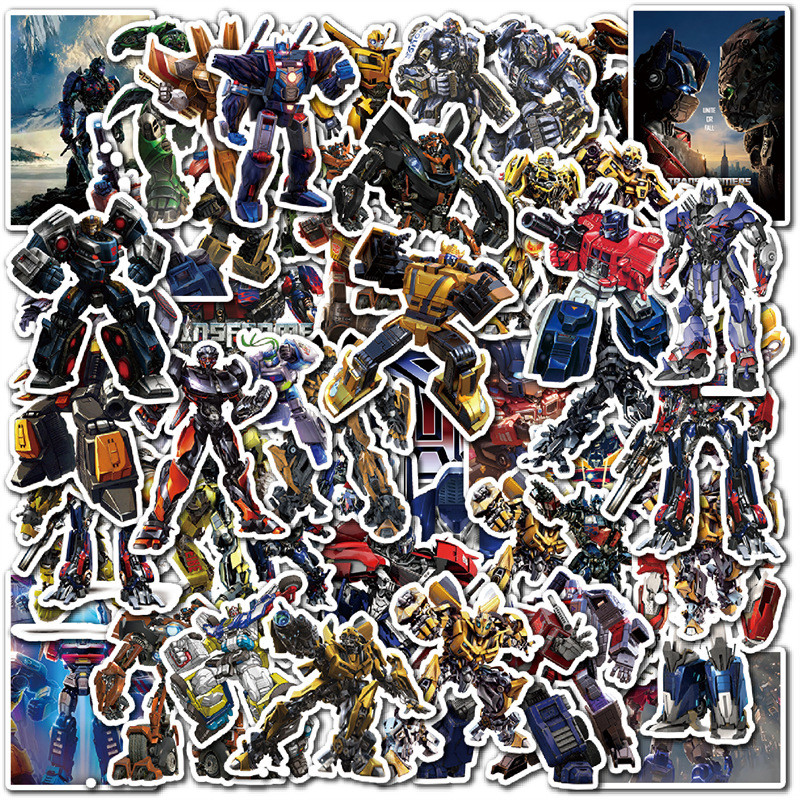 สติ๊กเกอร์ PVC กันน้ําลายการ์ตูน Transformers 50 ชิ้น