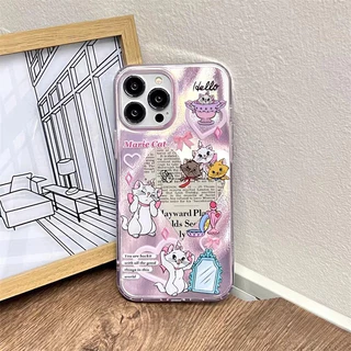 เคสไอโฟน15 13 สำหรับ iPhone 11 16 13 15 14 12 Pro Max 7 16 8 15 14 Plus XR X XS Max 2022 ปกแมวมารีหวานน่ารัก
