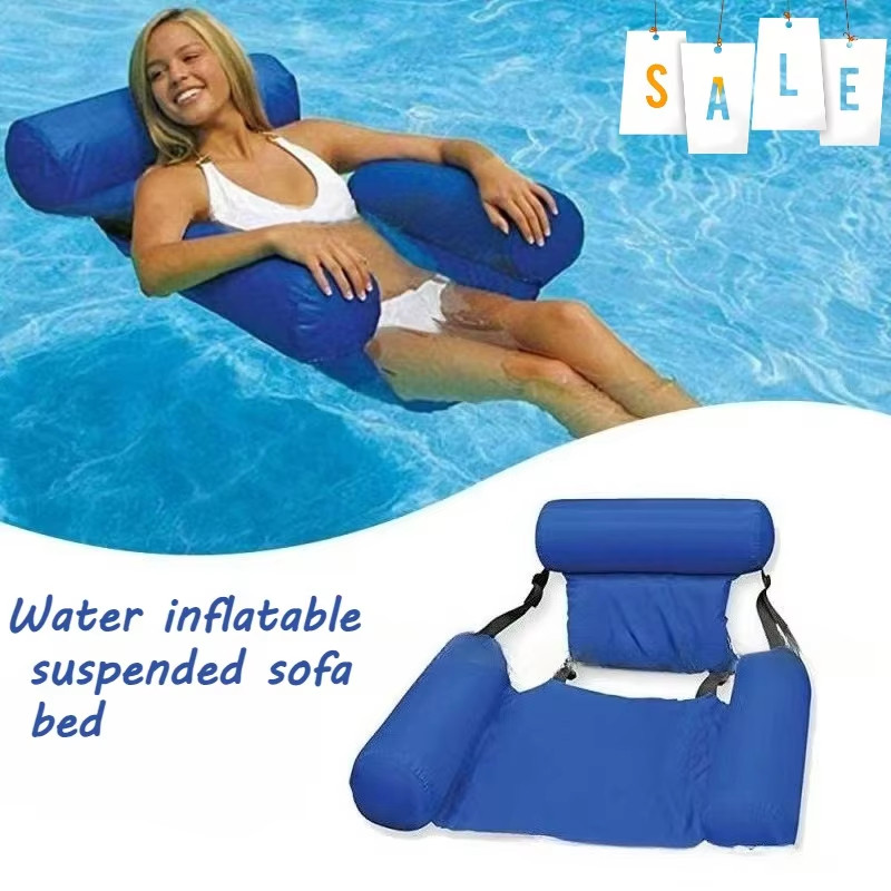 Foldable Inflatable Water Lounge Chair, Water Amusement Suspended Sofa, PVC Water Backrest Lounge Ch