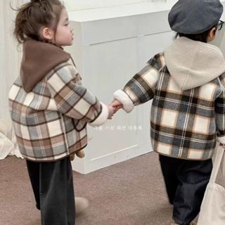 ฤดูหนาวใหม่ - เสื้อคลุมผ้าเด็กชายและเด็กหญิง เสื้อกันหนาวลาย…