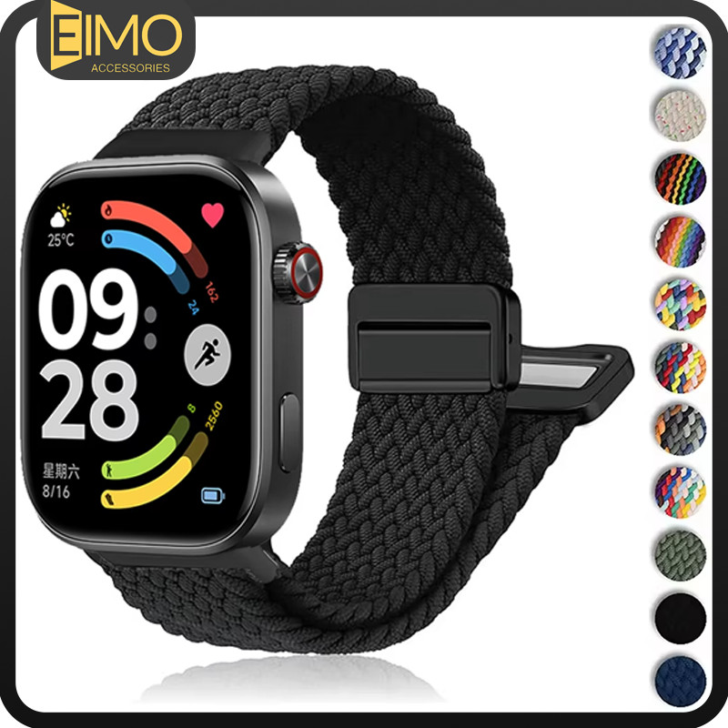 สายรัดไนลอนที่ถักด้วยแม่เหล็ก for Redmi Watch 6 5 4 สายรัดปรับได้ สายนาฬิกากีฬาแบบเปลี่ยนได้ for Mi Band 10 9 8 Pro