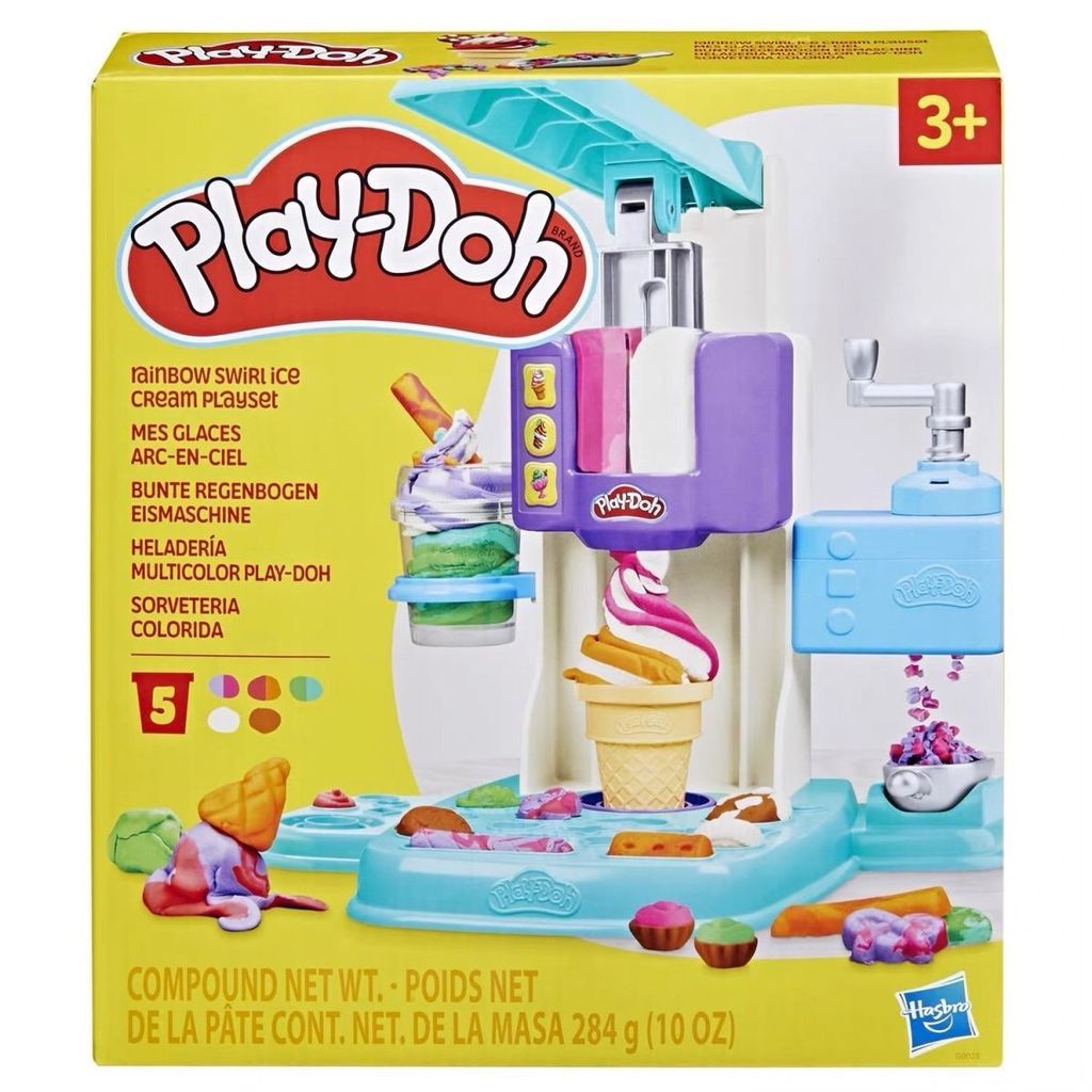 Hasbro Play-Doh Play-Doh Fantasy Rainbow Ice Cream Maker ชุดเครื่องมือโคลนสีสําหรับเด็ก