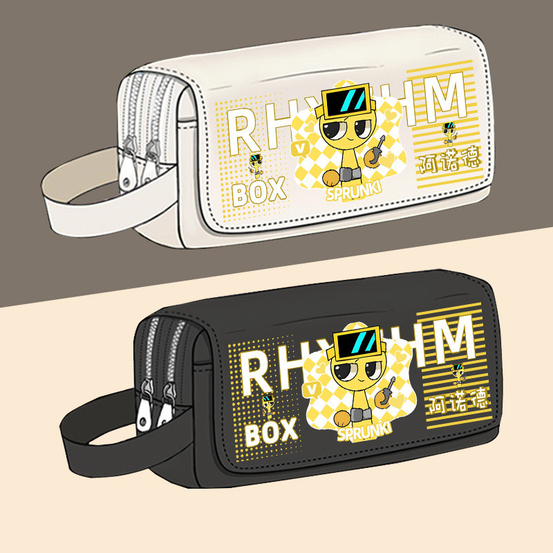 Gll Incredibox Sprunki Merch กล่องดินสอ, Venda Jevin Pinki Anime Double-Layer Canvas Pouch, กระเป๋าเ