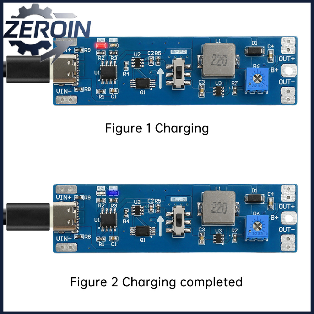 Type C Li-ion Battery Charger/Discharger Booster/Regulator Module 3.7V ถึง 9V 12V เครื่องชาร์จแบบปรั