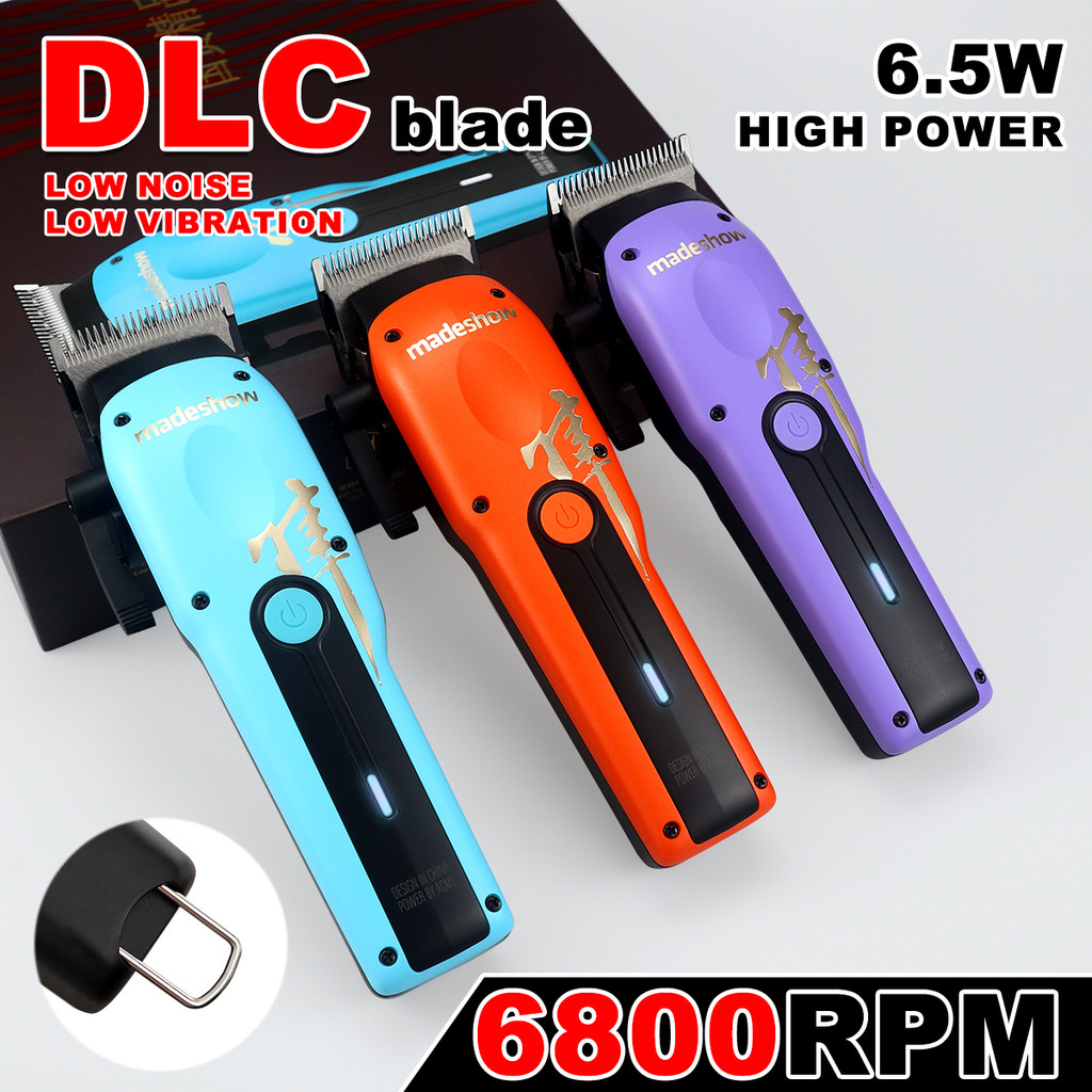 6800RPM 6.5W MADESHOW M15 Professional Hair Clipper DLC ใบมีดเสียงต่ําสําหรับร้านทําผมใช้เครื่องตัดผ