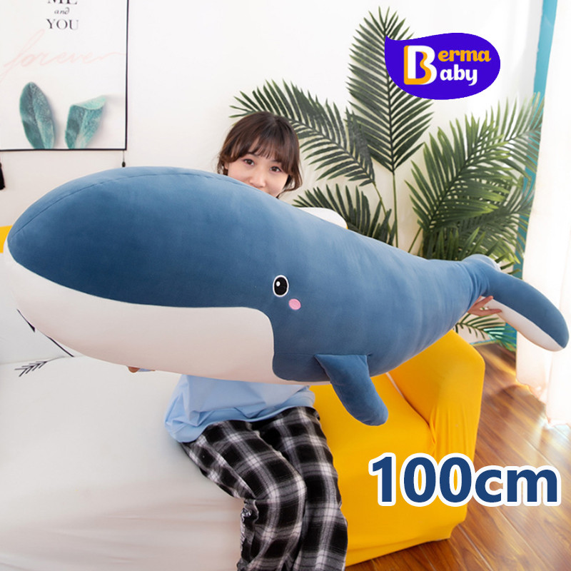Berma Baby ตุ๊กตาปลาวาฬ นุ่มมาก หมอนขวัญวาฬขนาดใหญ่ ของเล่นตุ๊กตา 100CM