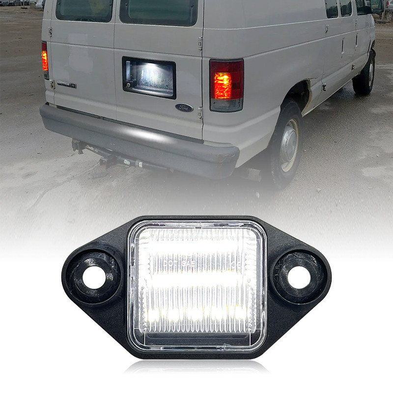 สําหรับ Ford E150 E250 E350 1992-2018 E450 1996-2007 สีขาว LED จํานวนป้ายทะเบียนเปลี่ยน OEM F6UZ1355